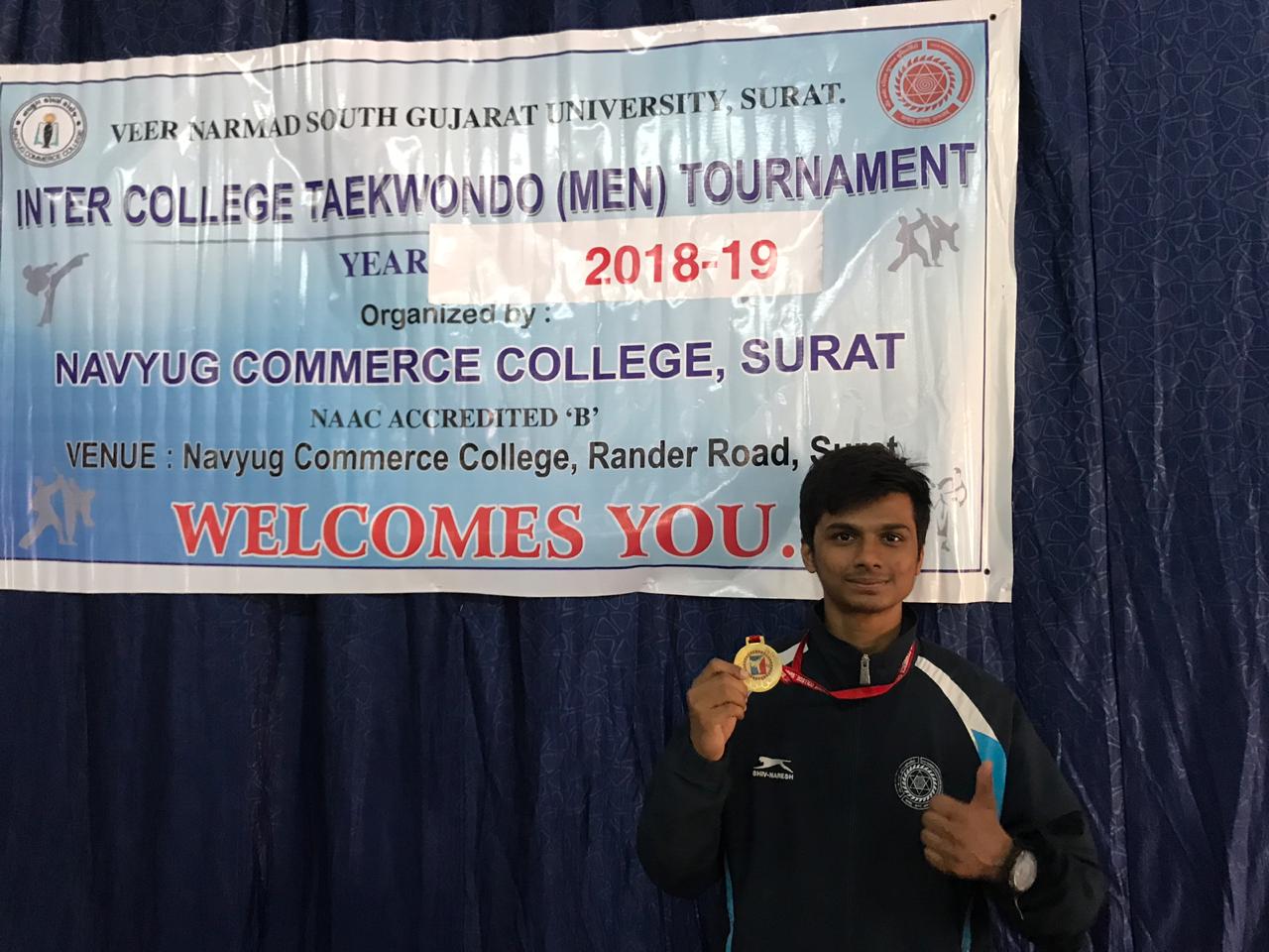 Inter college "Taekwondo" championship 2018-19 at Navyug commerce College