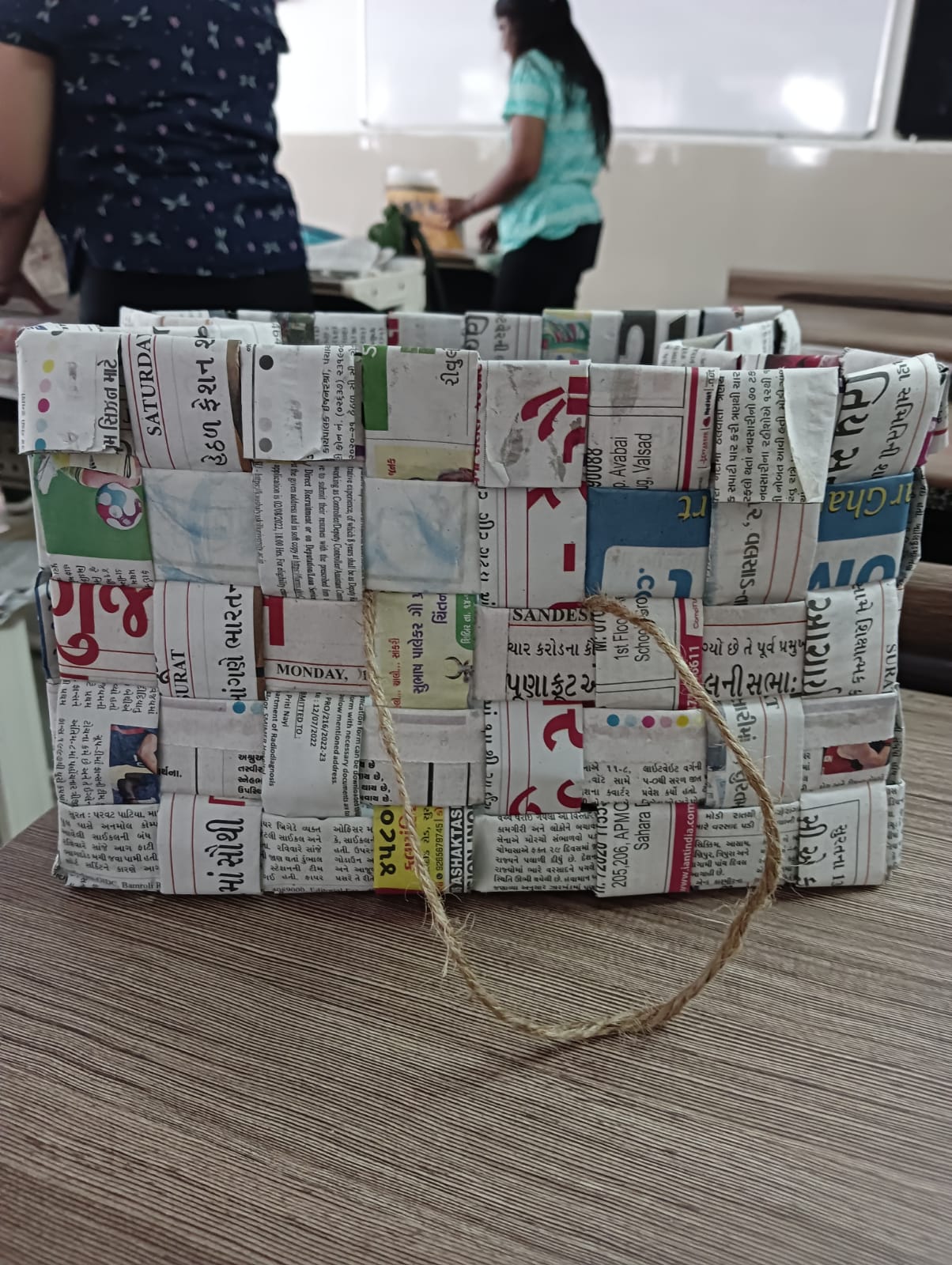 “Environment Conservation Activity  (Handbag Making from Newspapers)”