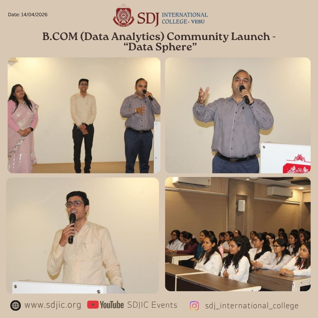 Launch of “Data Sphere” – B.Com (Data Analytics) Community at SDJIC, Vesu