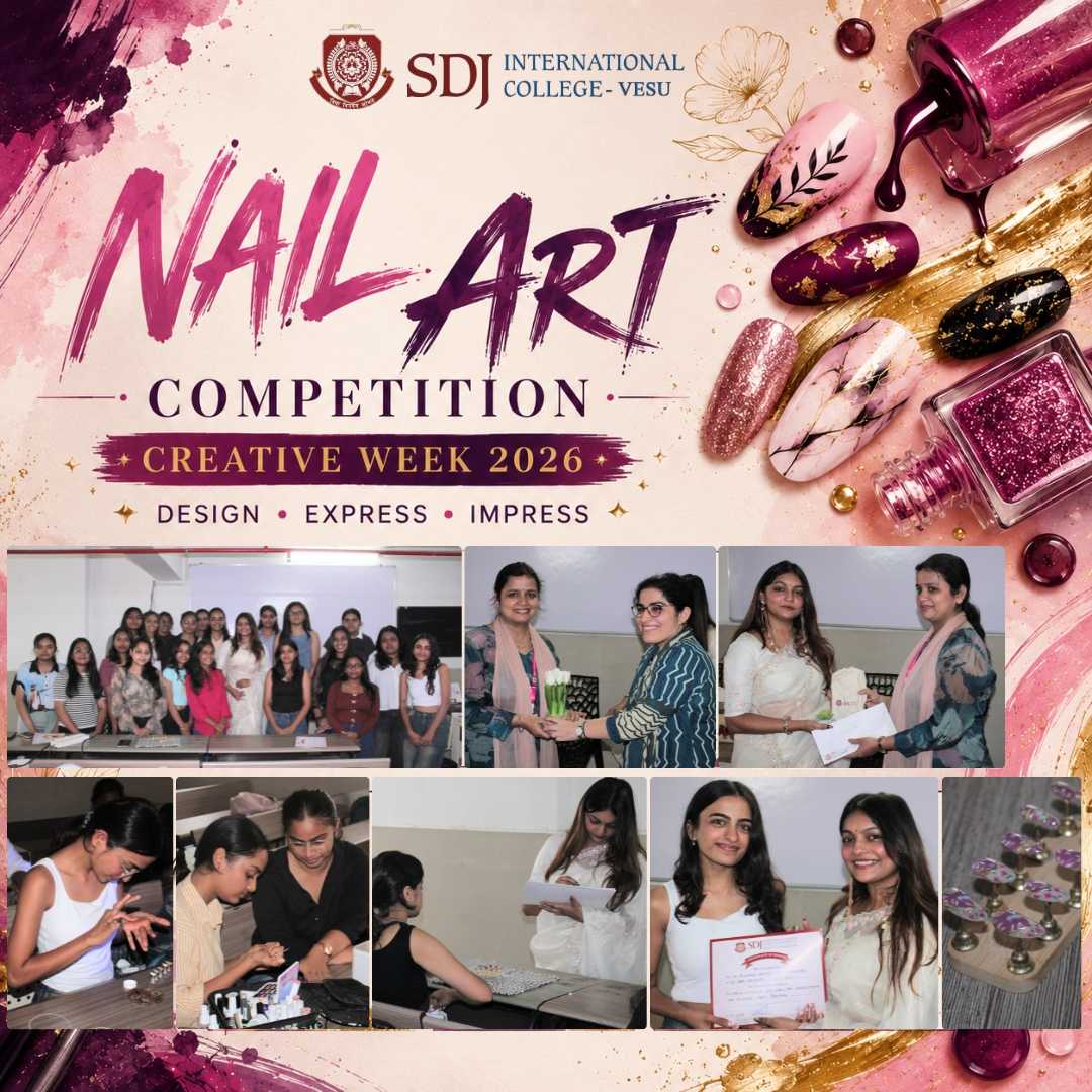 Creative Week 2026: Students Showcase Creativity in Nail Art Competition at SDJ International College, Vesu