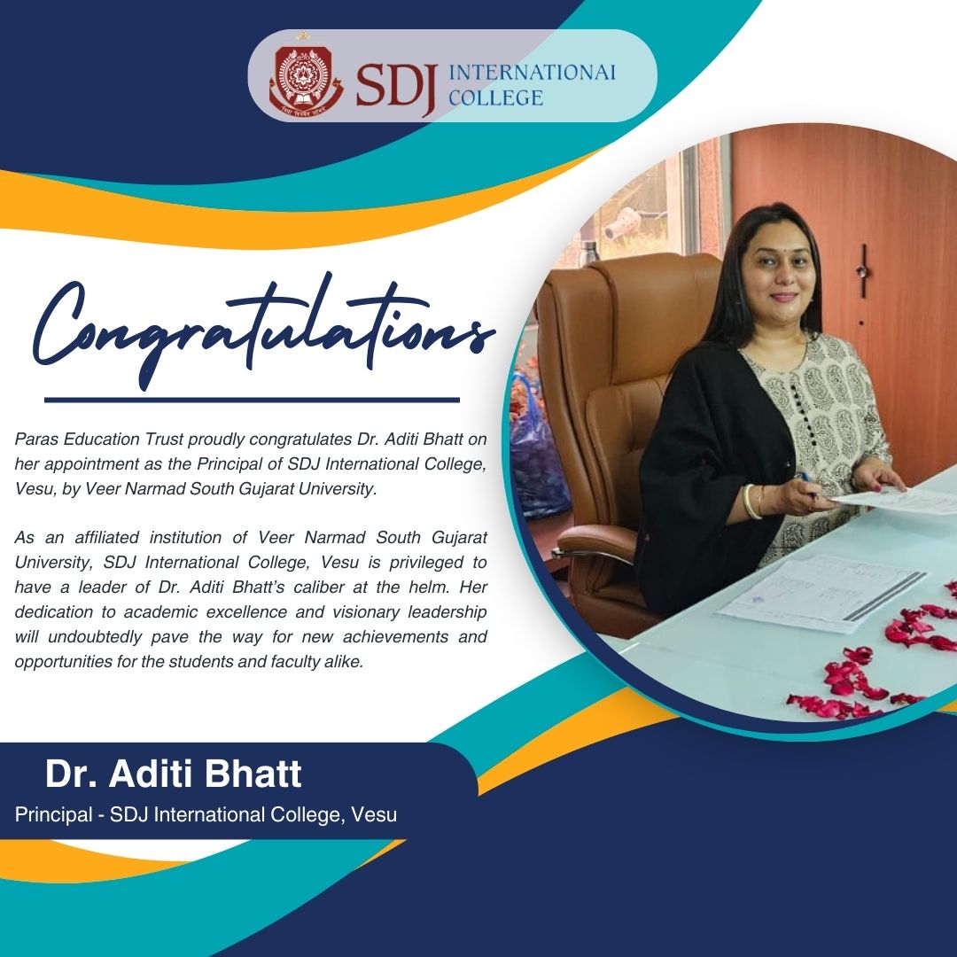 Dr. Aditi Bhatt Appointed as Principal of Our College