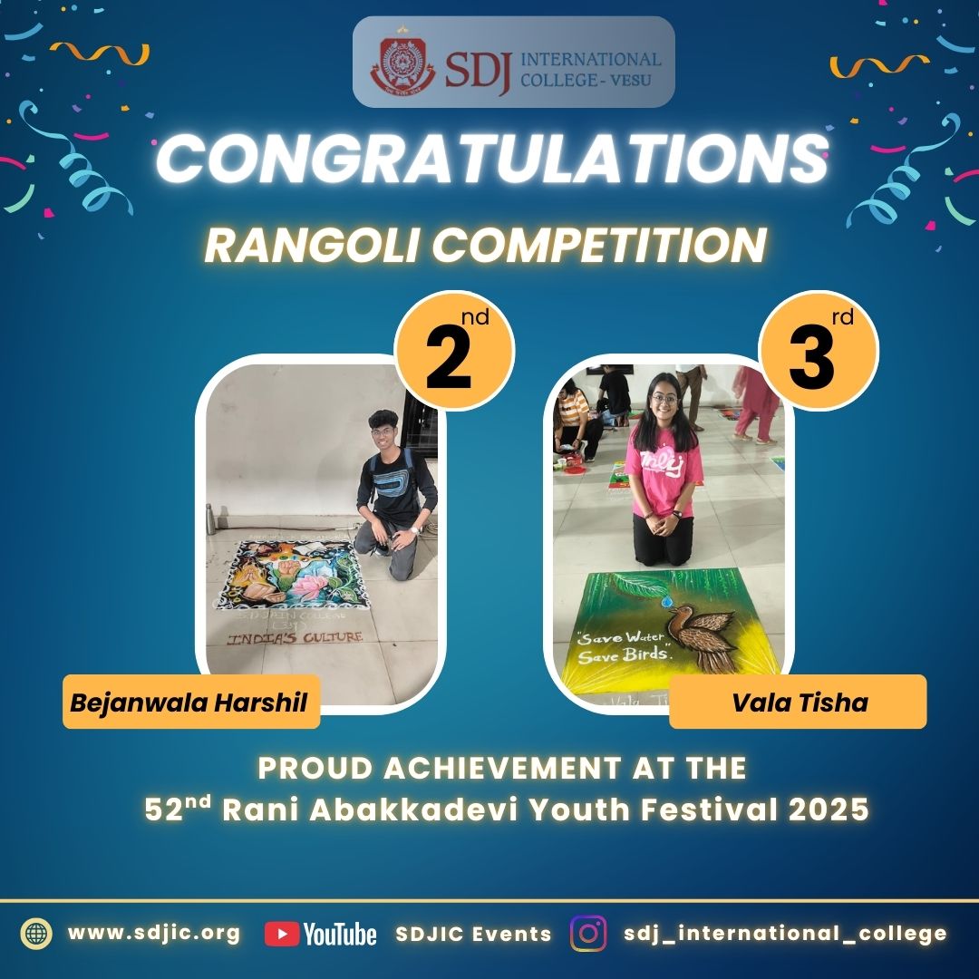 SDJIC Students Excel in Rangoli Competition at Youth Festival 2025