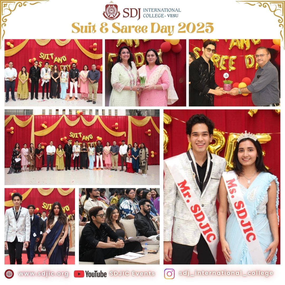 Suit & Saree Day 2025 – Mr. & Ms. SDJIC Celebration at SDJ International College, Vesu