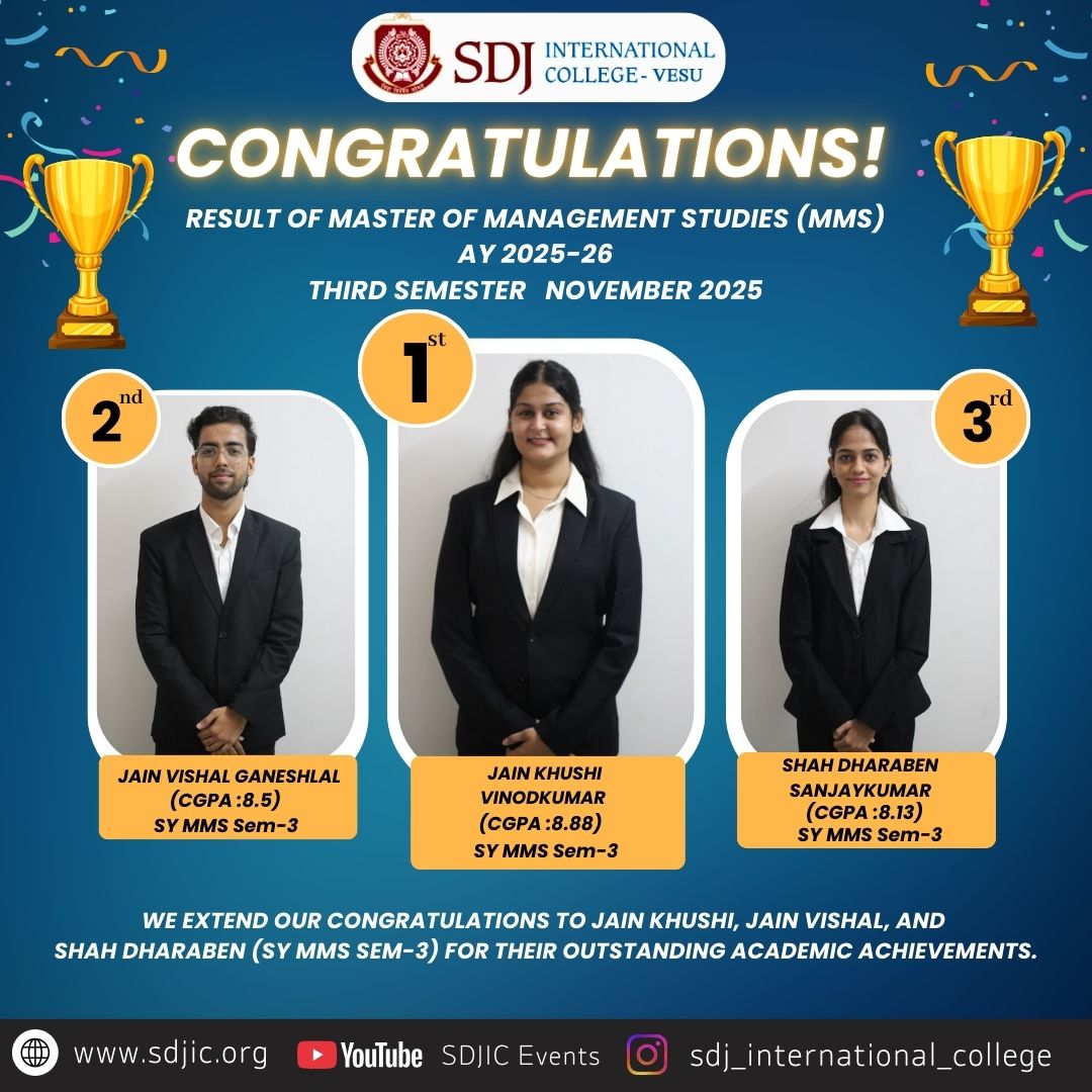 Outstanding Performance in MMS Semester–III Results (AY 2025–26) 